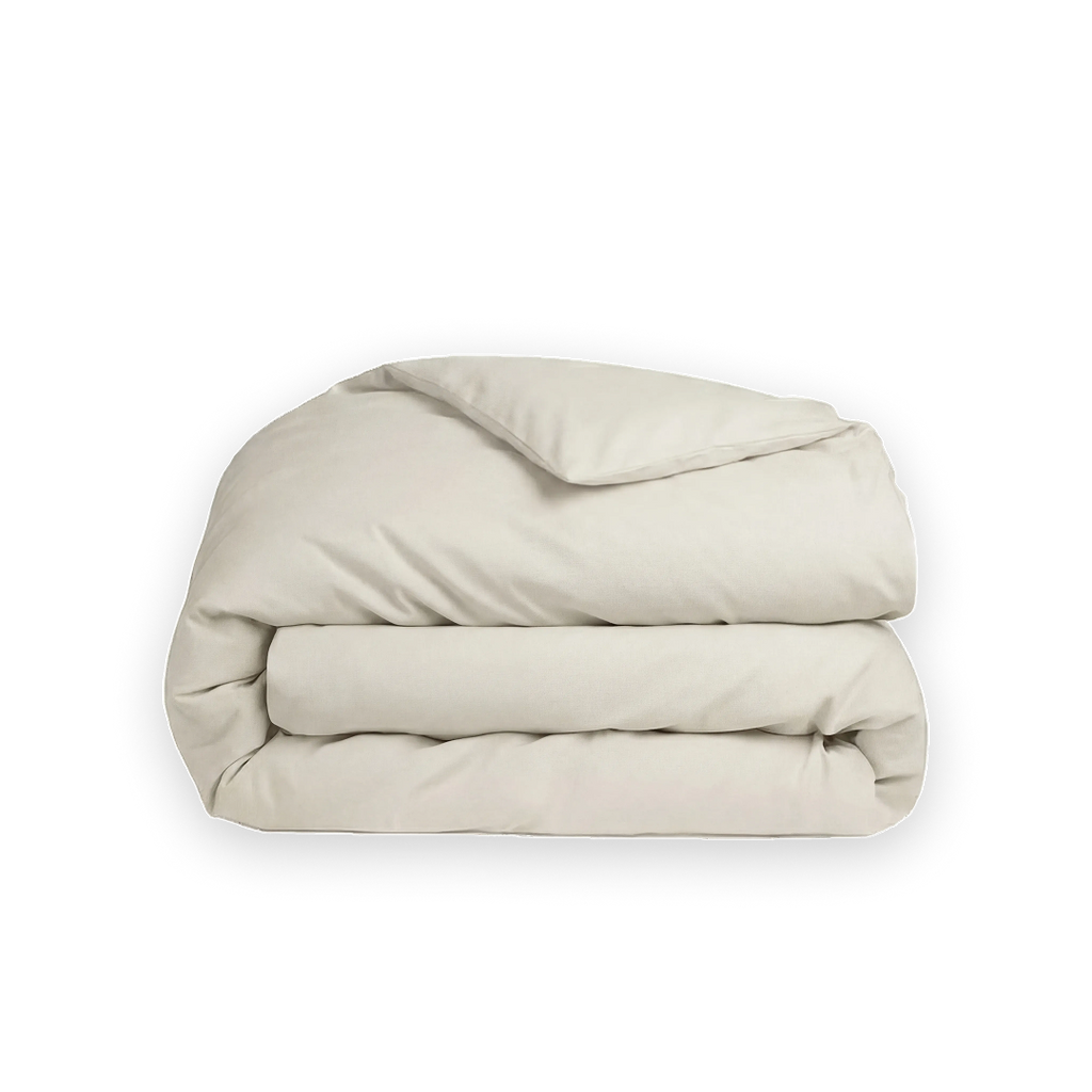 Percale dekbedovertrek  - creme