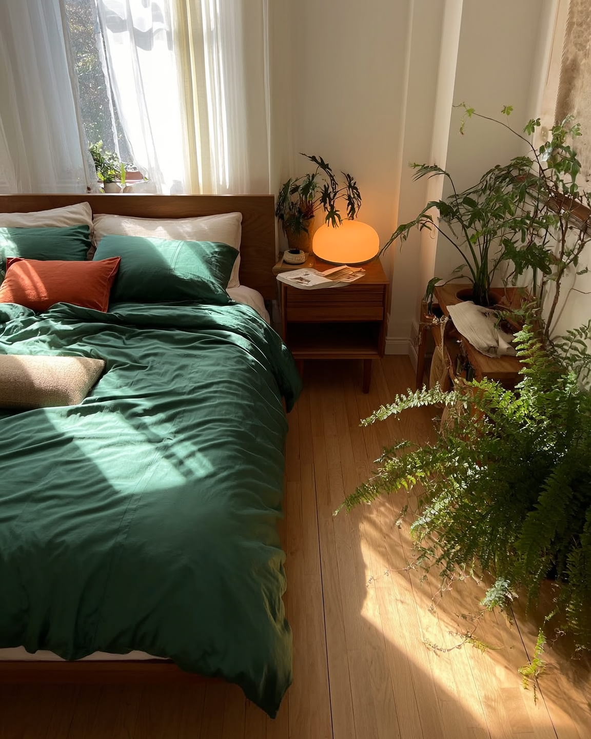 Satijn kussensloop set - mosgroen