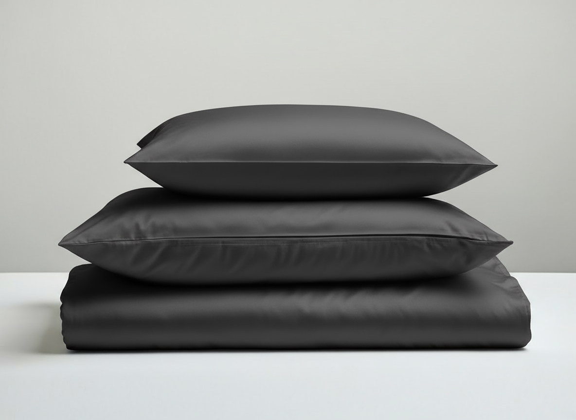 Satijn beddengoed set - donkergrijs