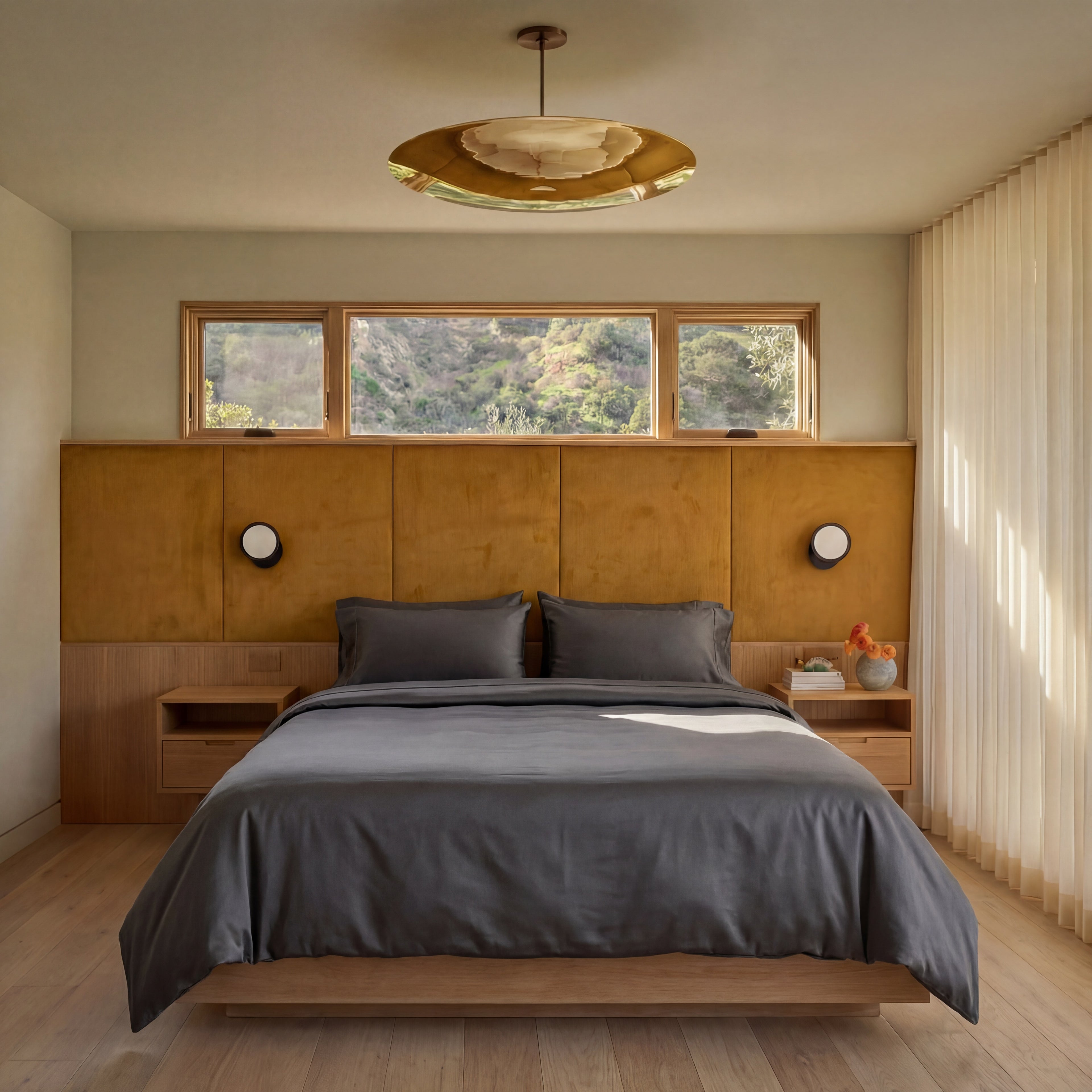 Satijn beddengoed set - donkergrijs