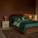 Satijn beddengoed set - mosgroen