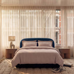 Percale beddengoed set - rood gestreept