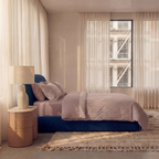 Percale beddengoed set - rood gestreept