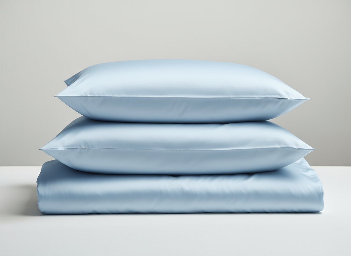 Satijn beddengoed set - hemelsblauw