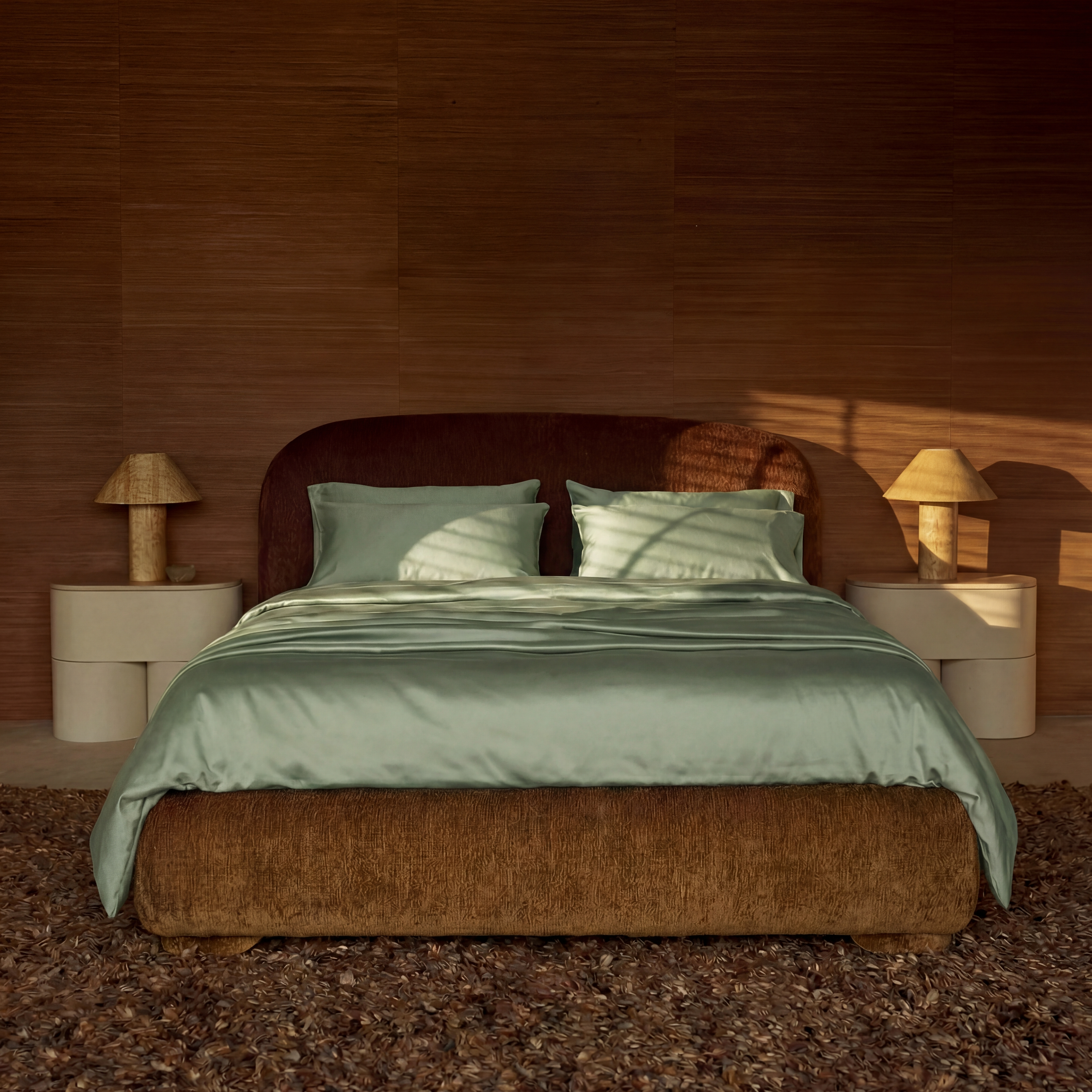 Satijn beddengoed set - groen