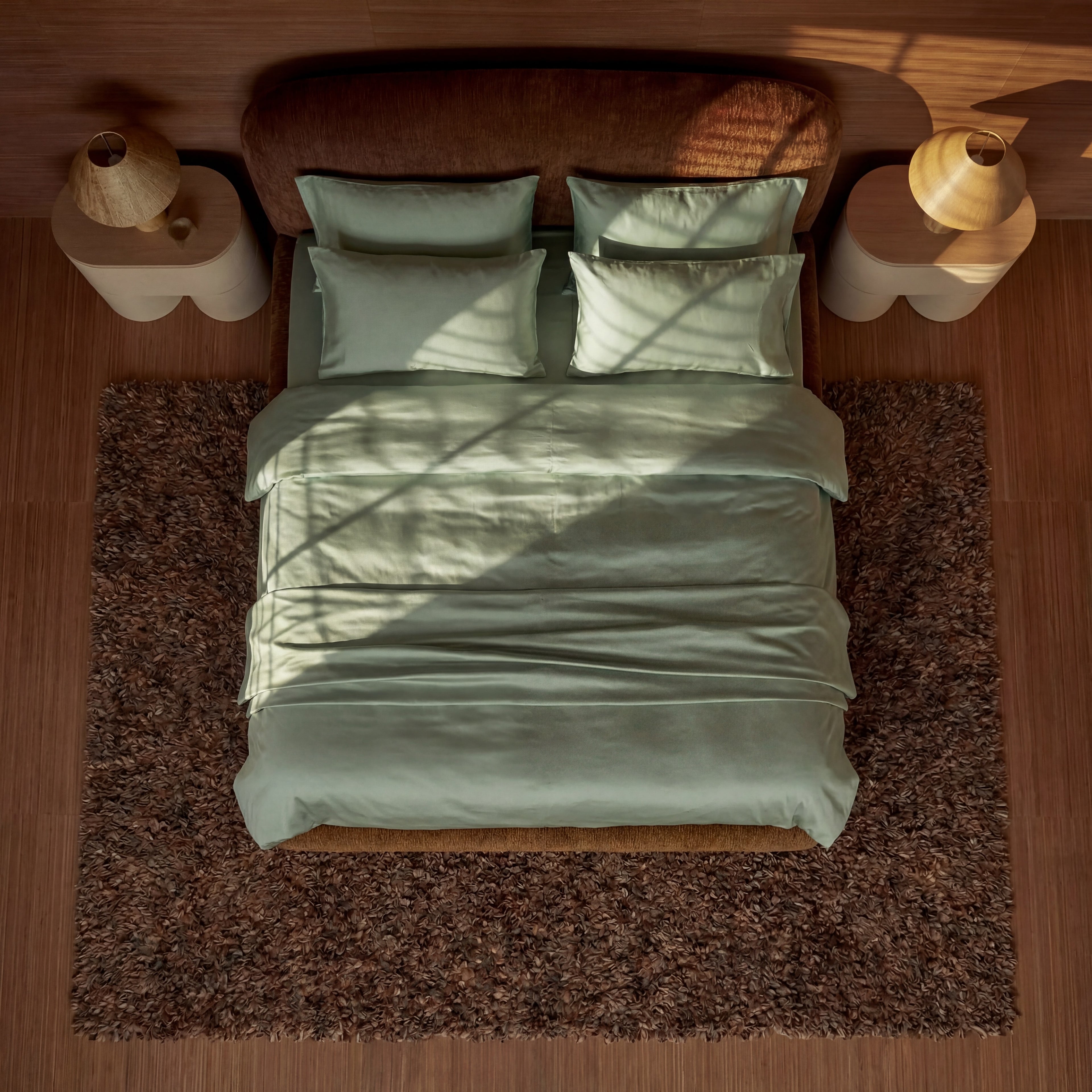 Satijn beddengoed set - groen