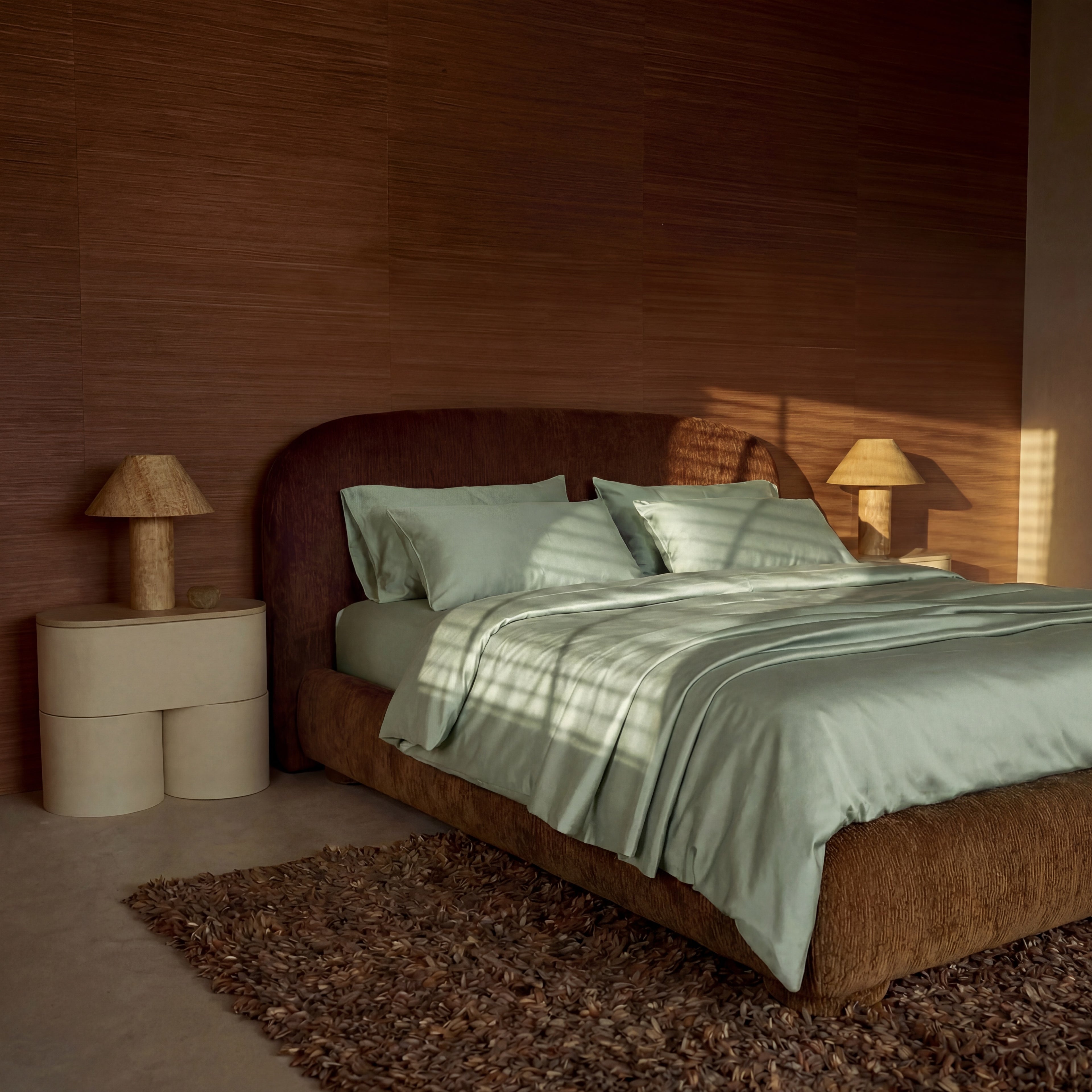 Satijn beddengoed set - groen