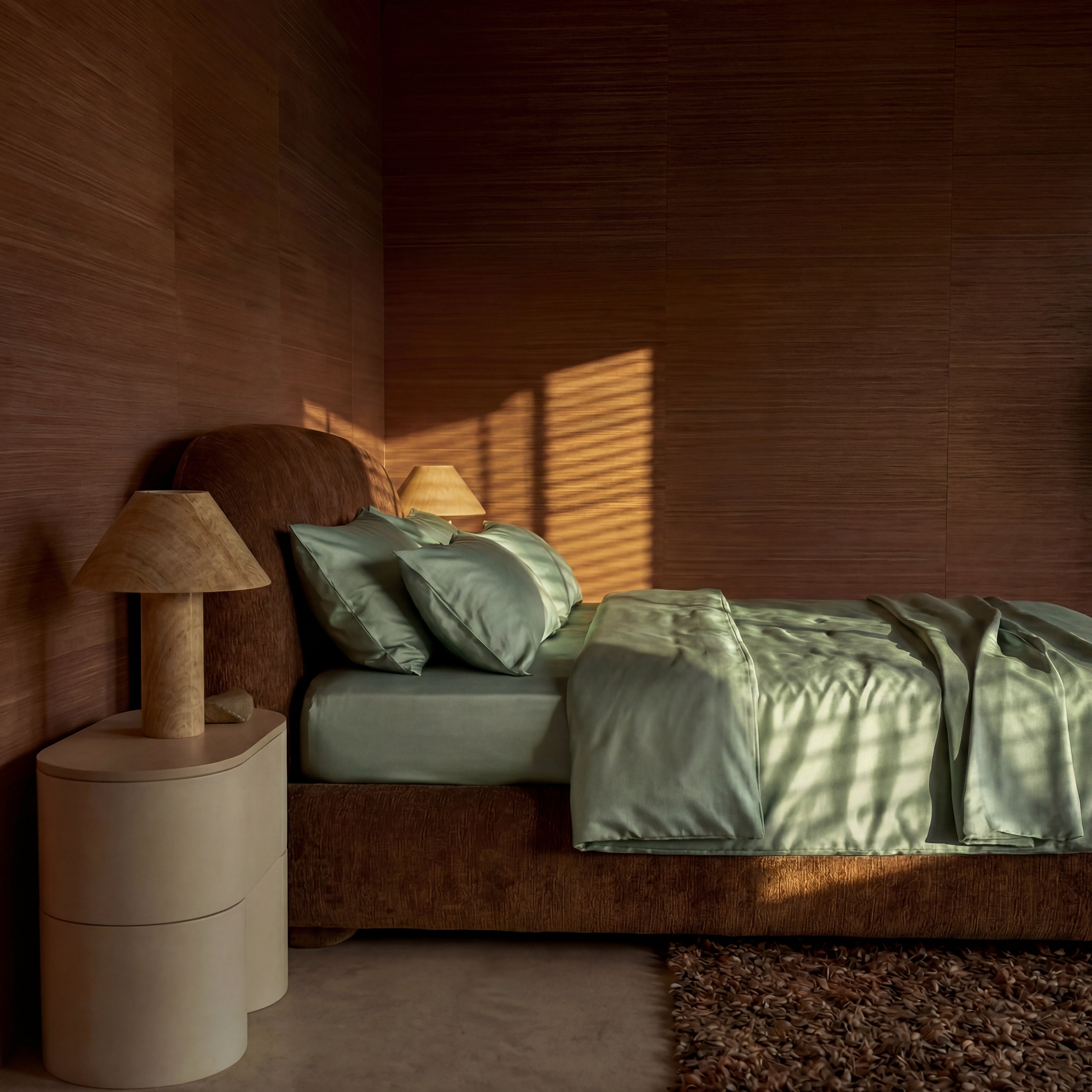 Satijn beddengoed set - groen