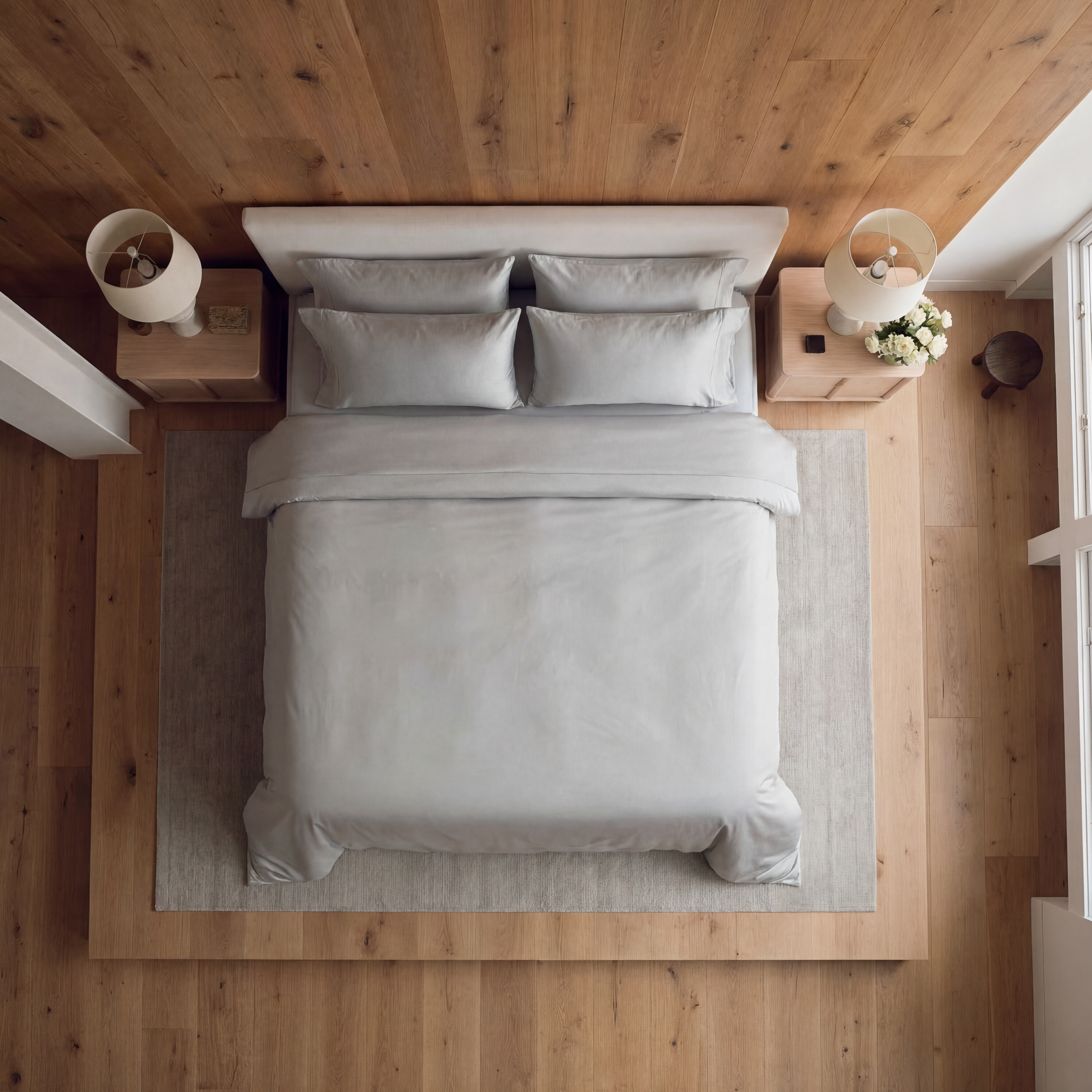 Satijn beddengoed set - grijs