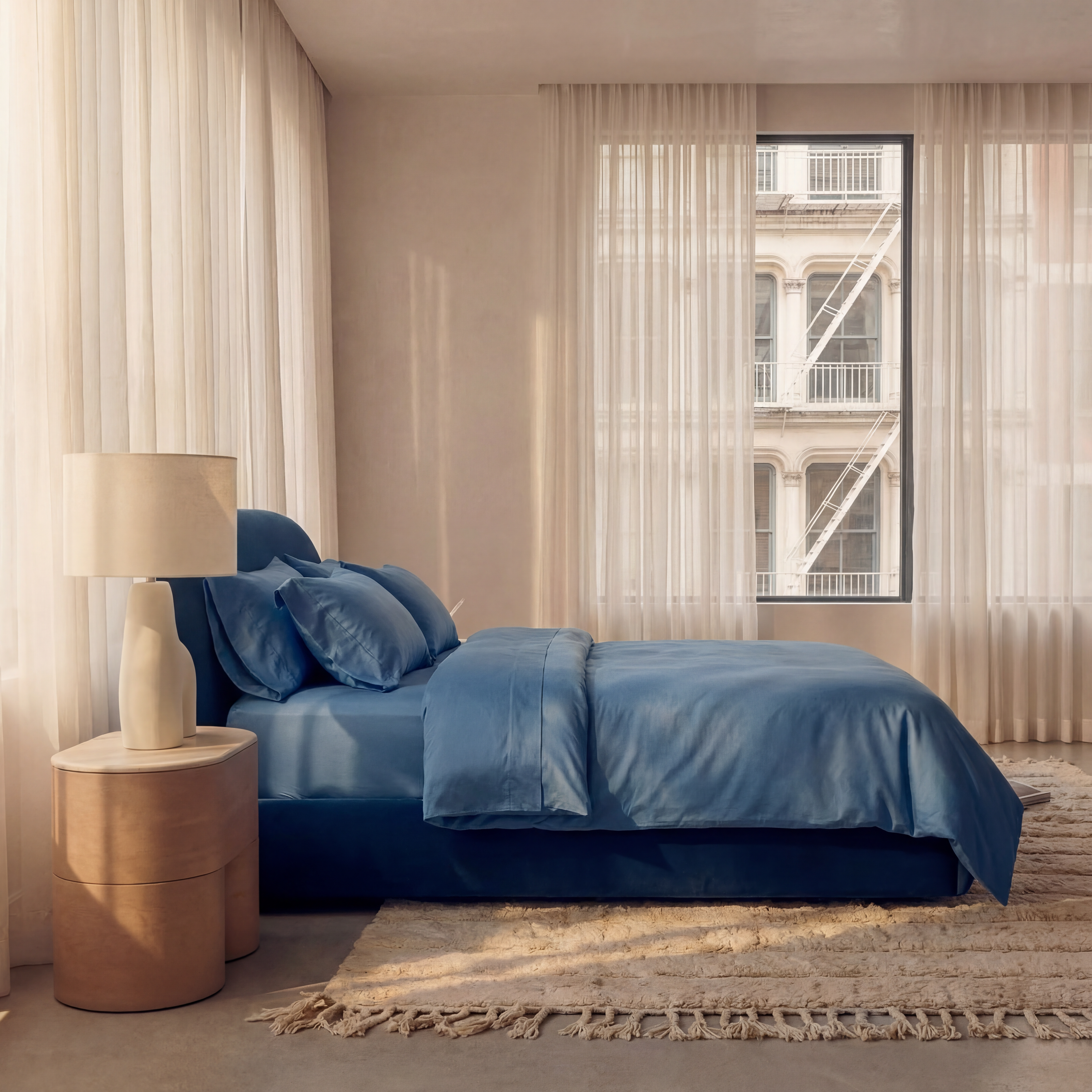 Satijn beddengoed set - Marine