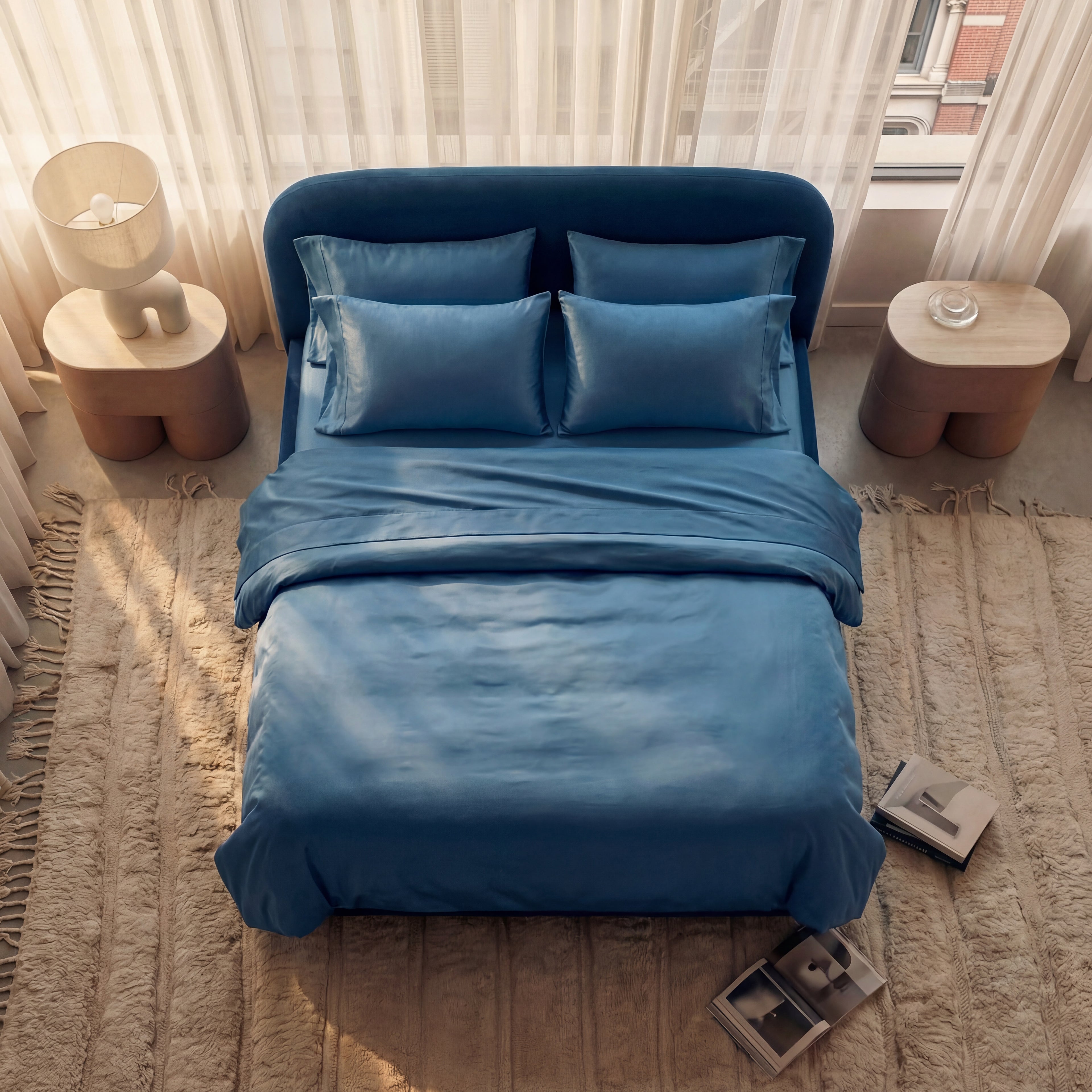 Satijn beddengoed set - Marine