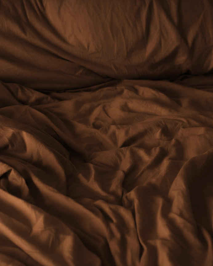 Percale beddengoed set  - mokka