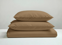 Percale beddengoed set  - mokka