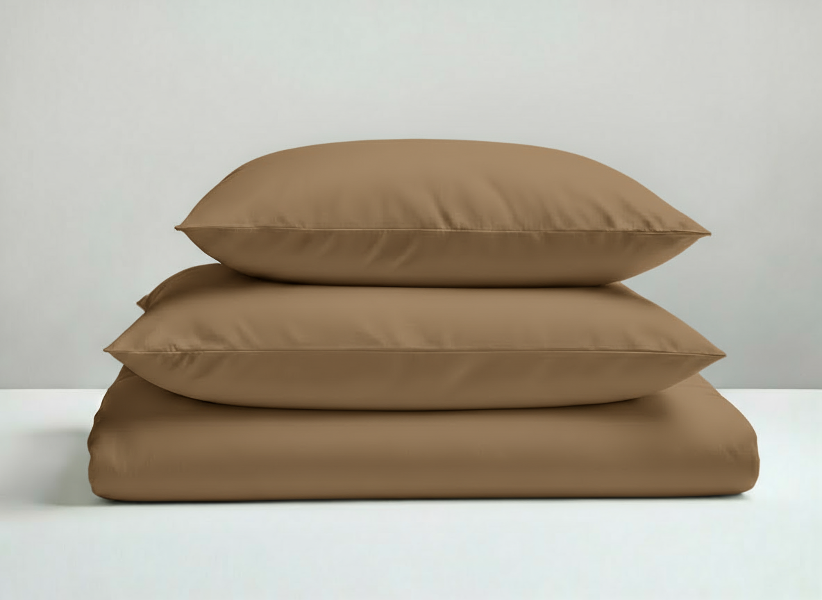 Percale beddengoed set  - mokka