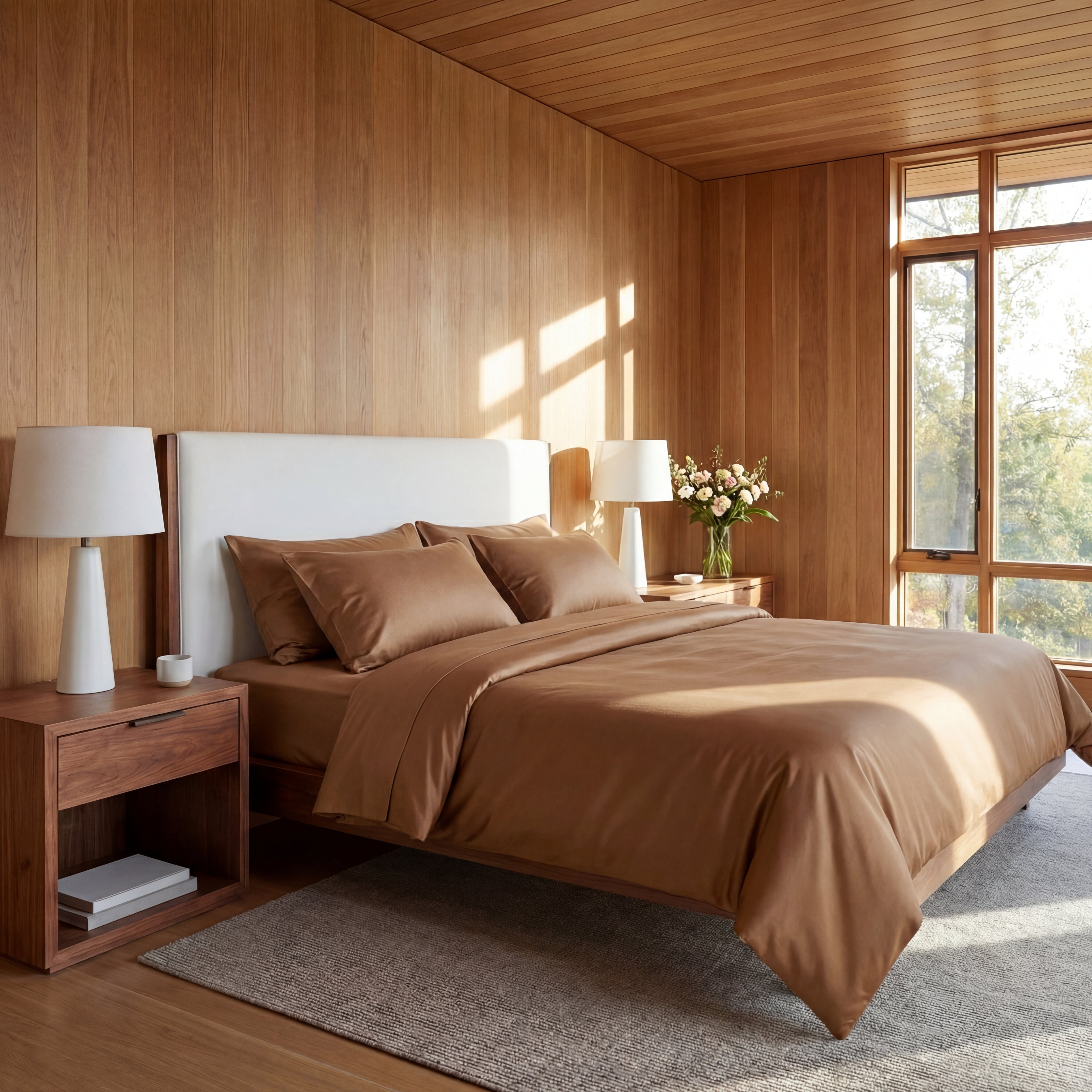 Percale beddengoed set  - mokka