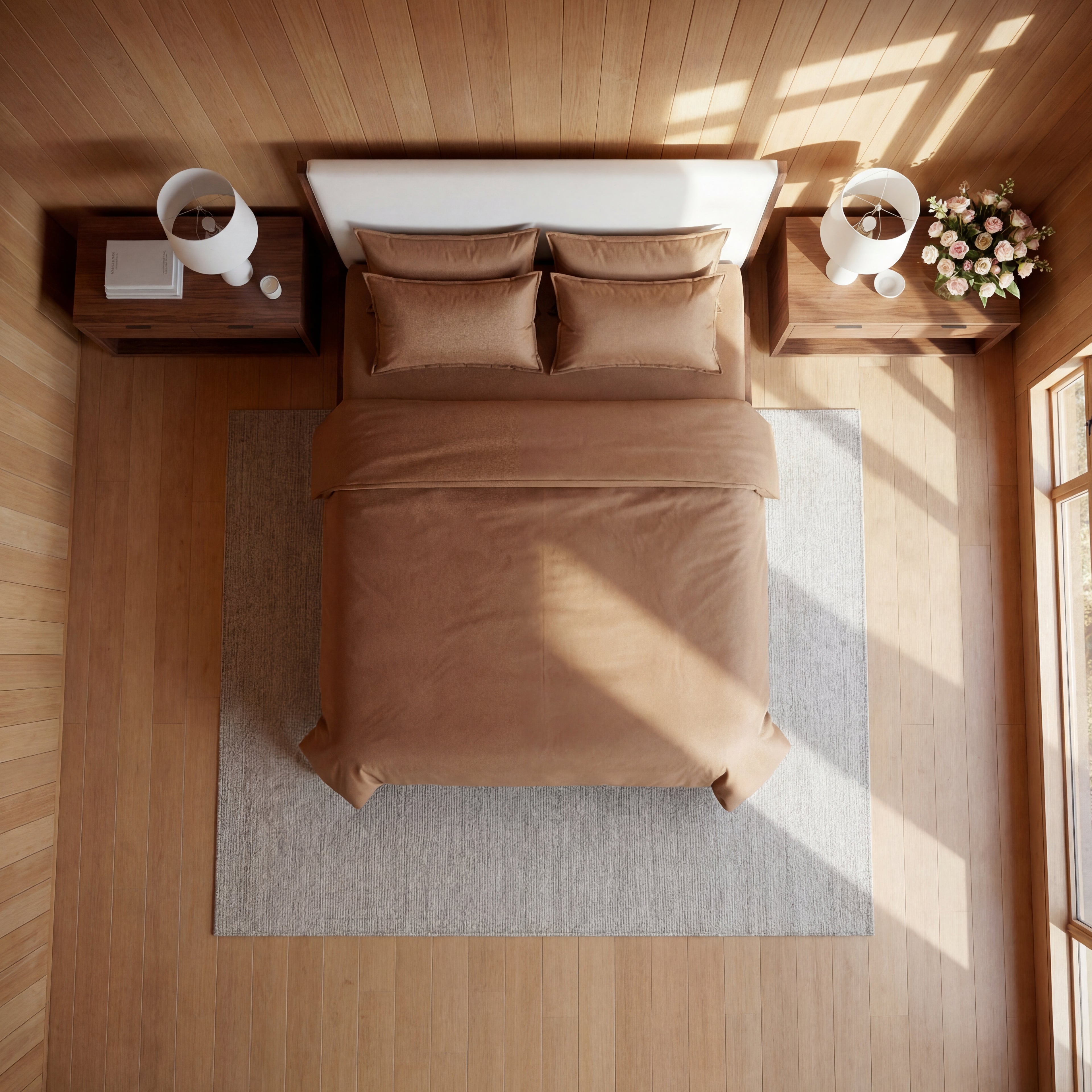 Percale beddengoed set  - mokka