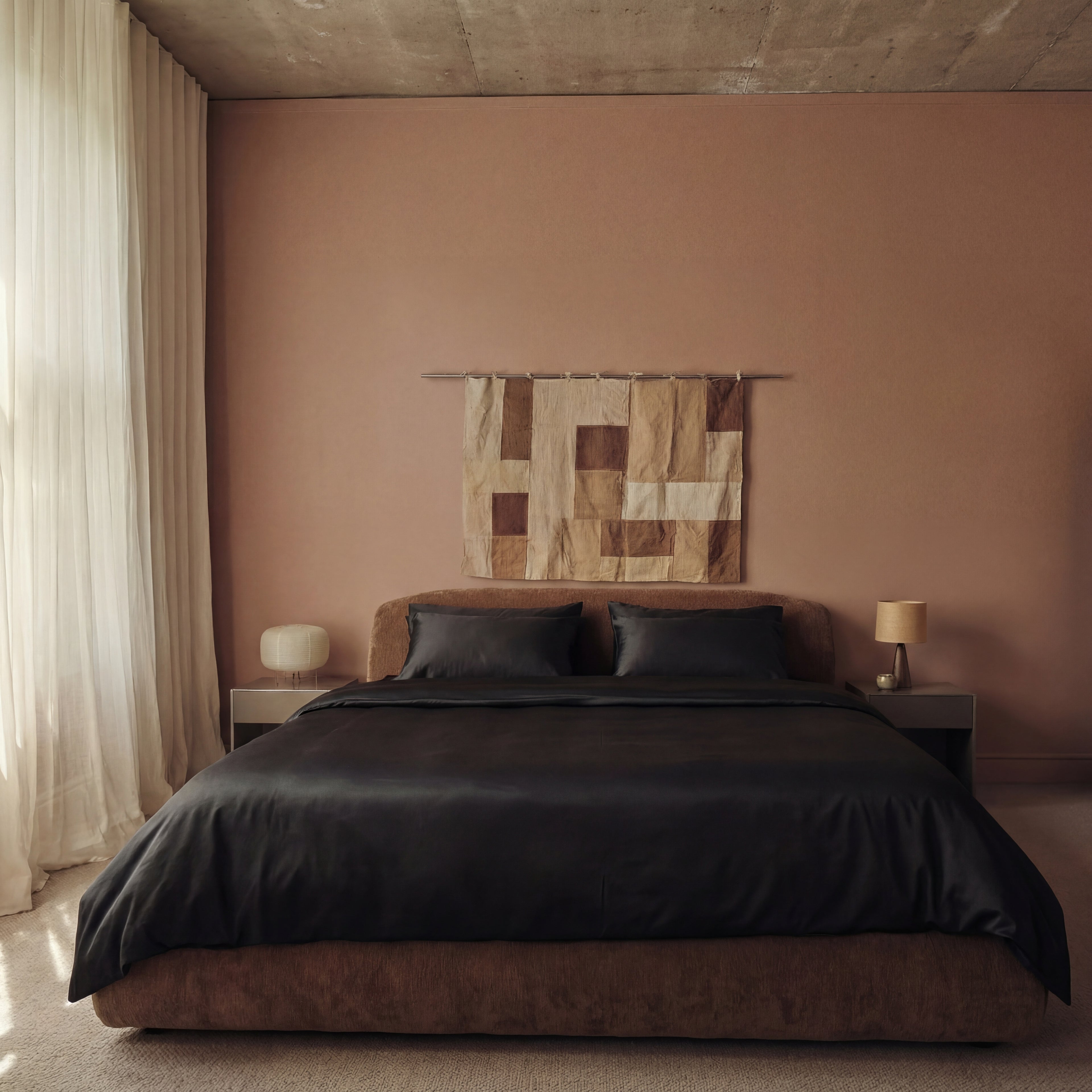 Satijn beddengoed set - zwart