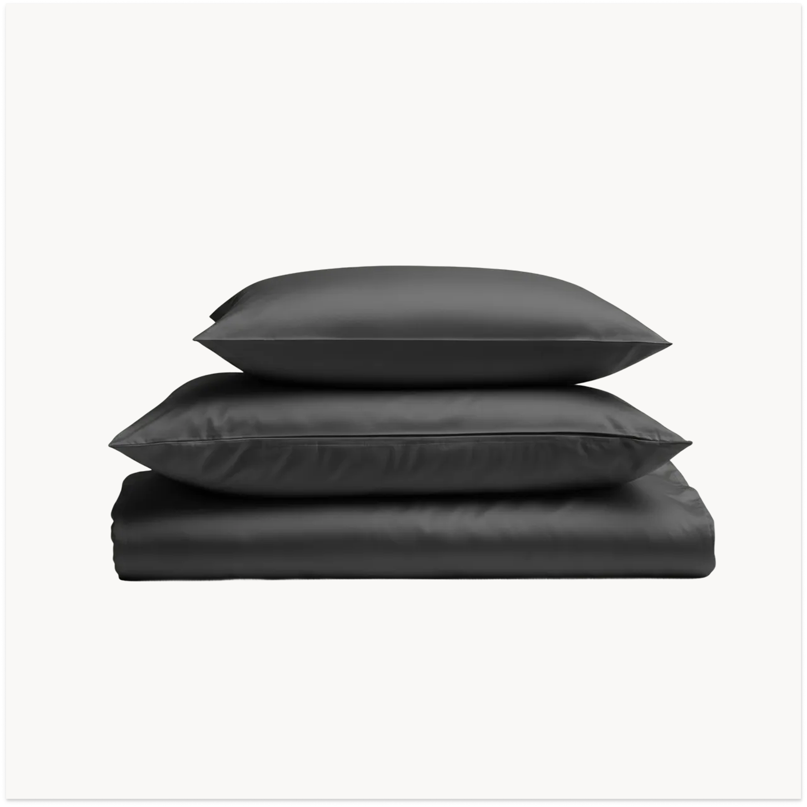 Satijn beddengoed set - donkergrijs