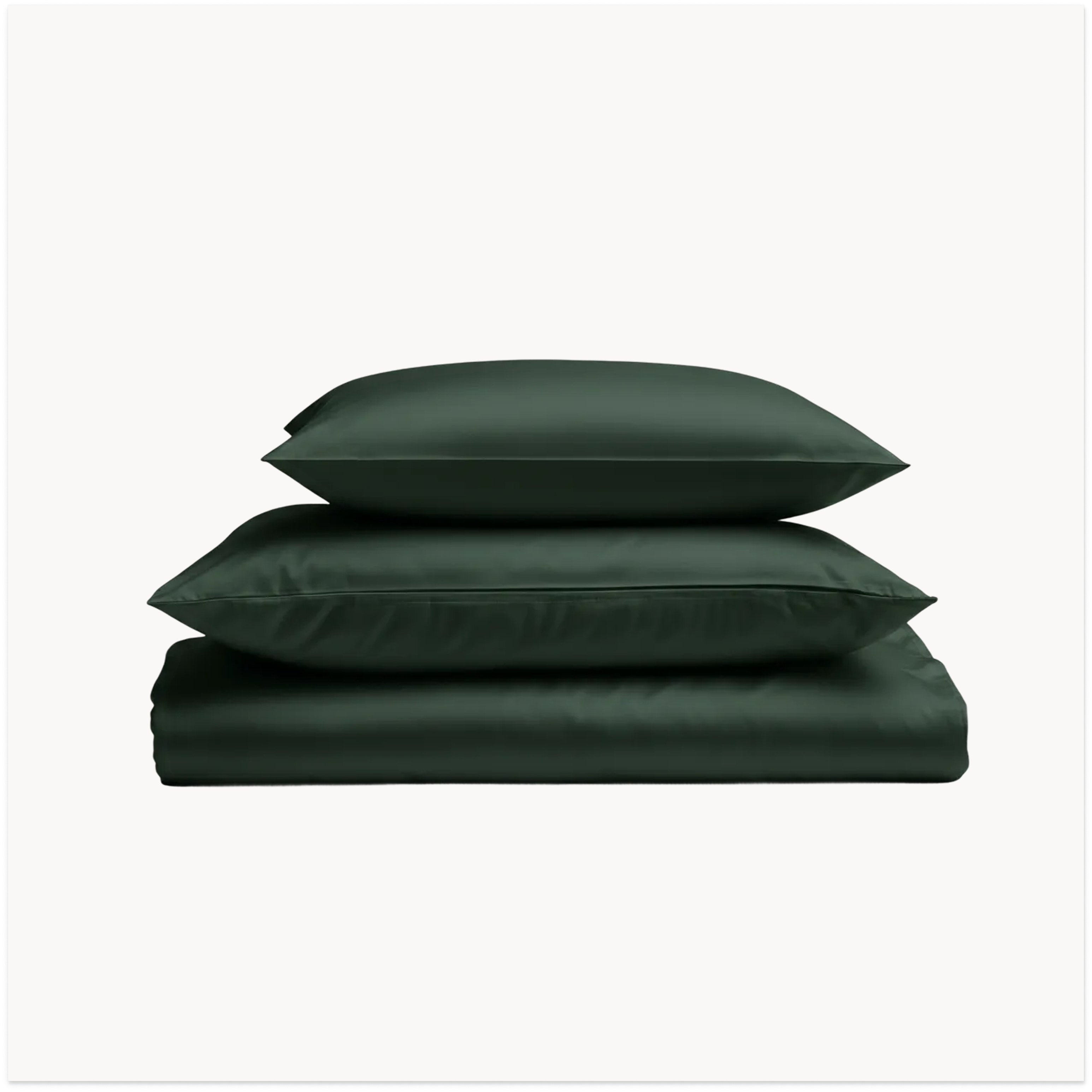 Satijn beddengoed set - mosgroen