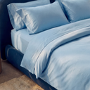 Satijn beddengoed set - hemelsblauw