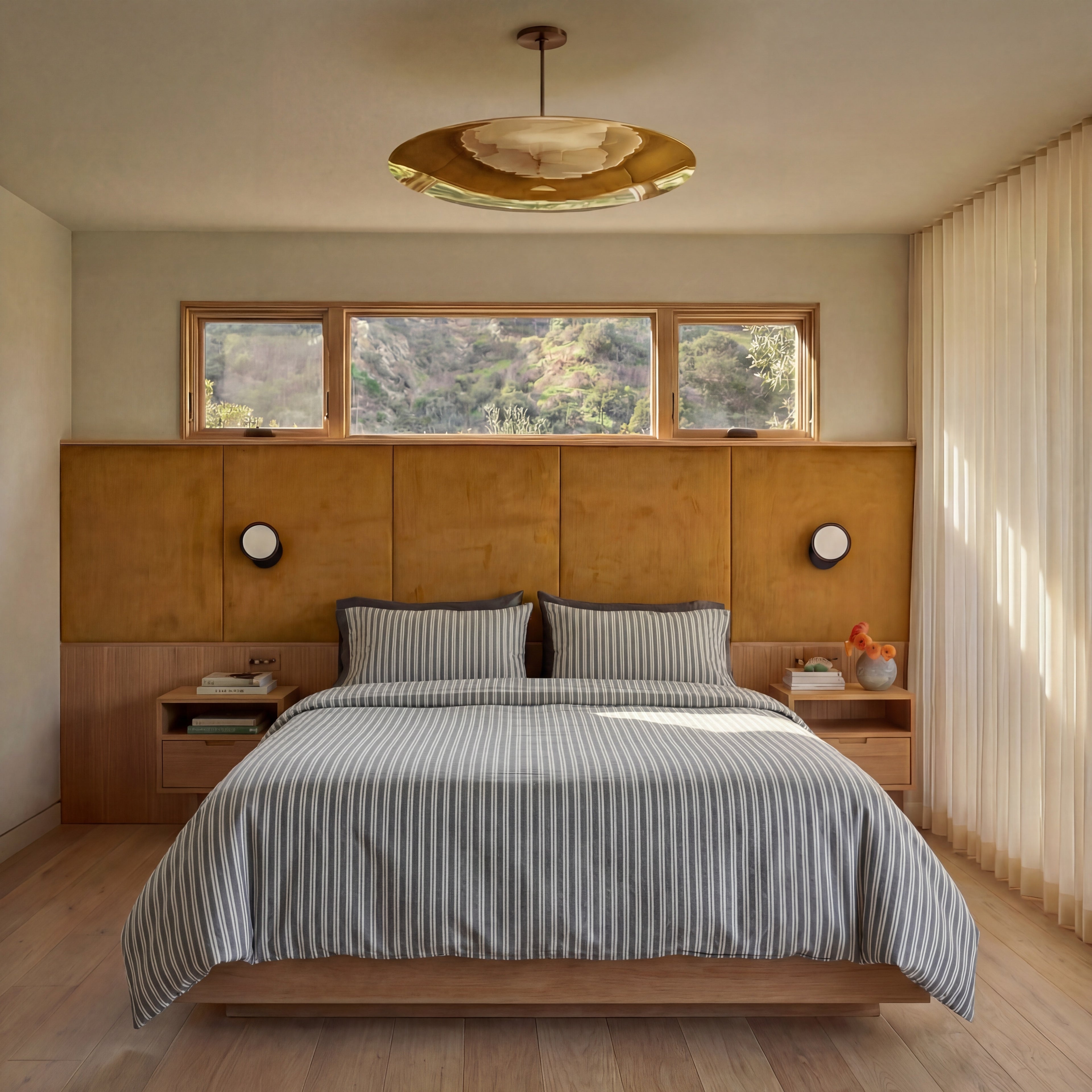 Percale beddengoed set - grijs gestreept